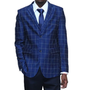 Royal Blue Checked Slim-fit Suit