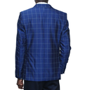 Royal Blue Checked Slim-fit Suit