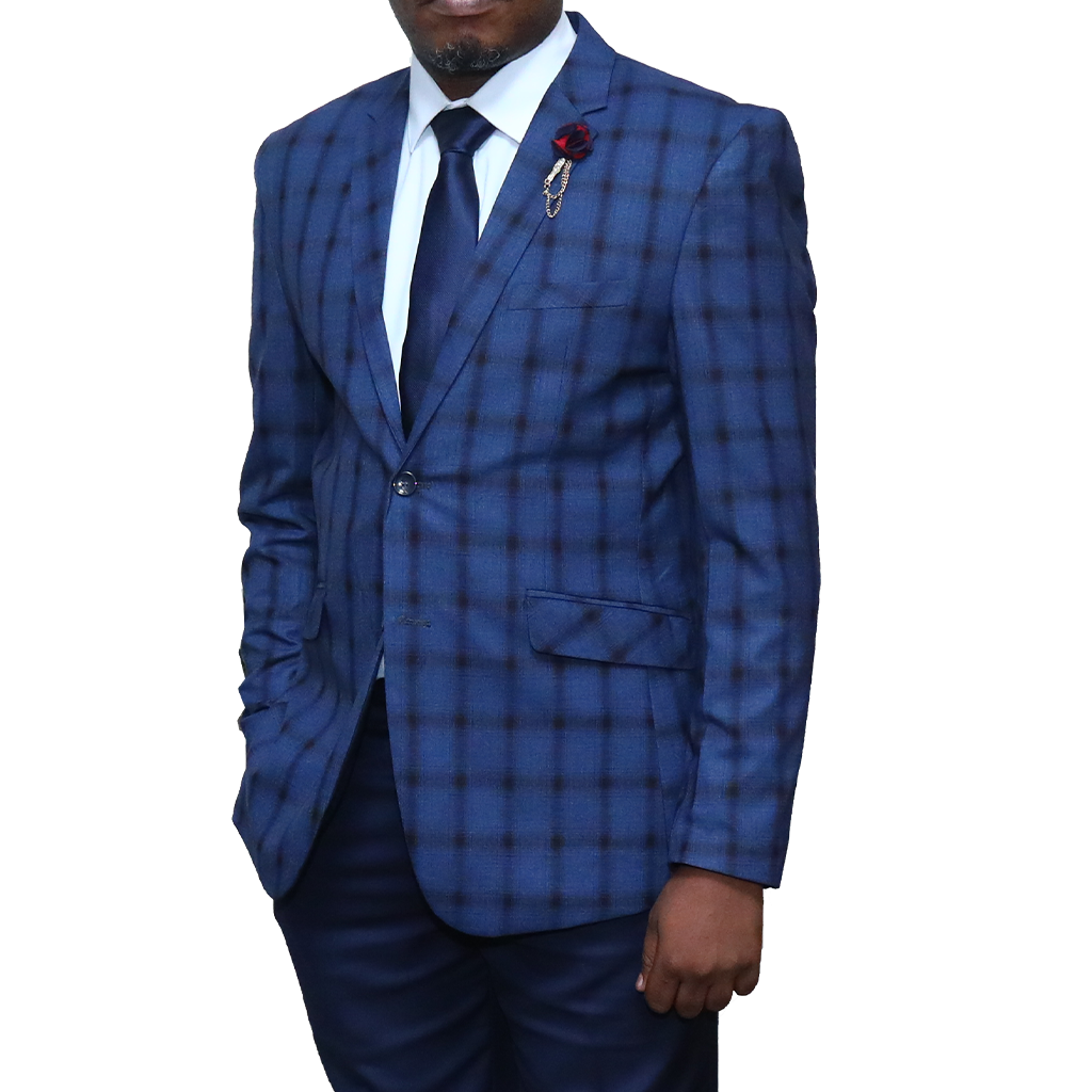 Mix & Match Navy Checked Suit
