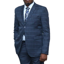 Broad Checked Dark Grey Suit