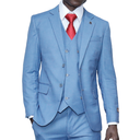 Sky blue 3pc slim-fit suits