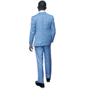 Sky blue 3pc slim-fit suits