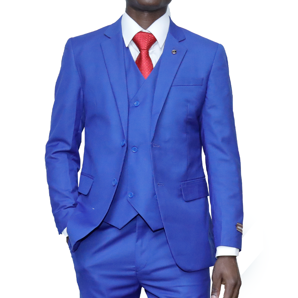 Sky blue 3pc slim-fit suits