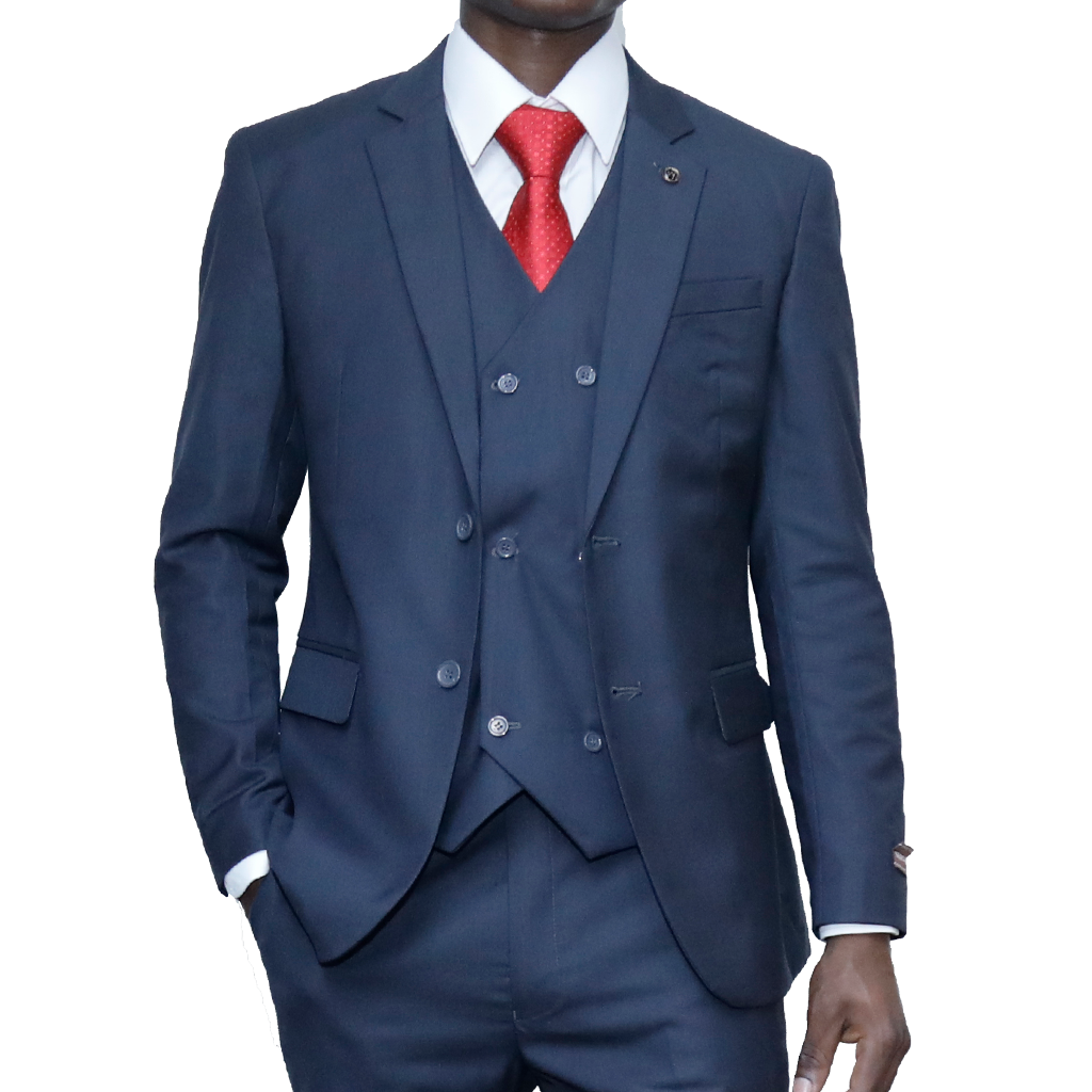 Sky blue 3pc slim-fit suits