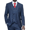Sky blue 3pc slim-fit suits