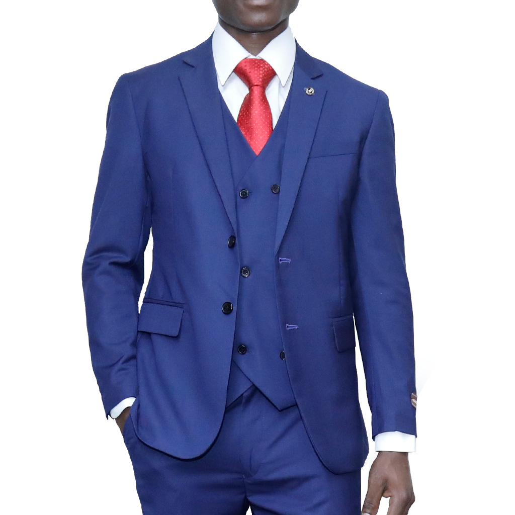 Sky blue 3pc slim-fit suits