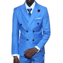 Double Breast Slim-fit Sky Blue Suit