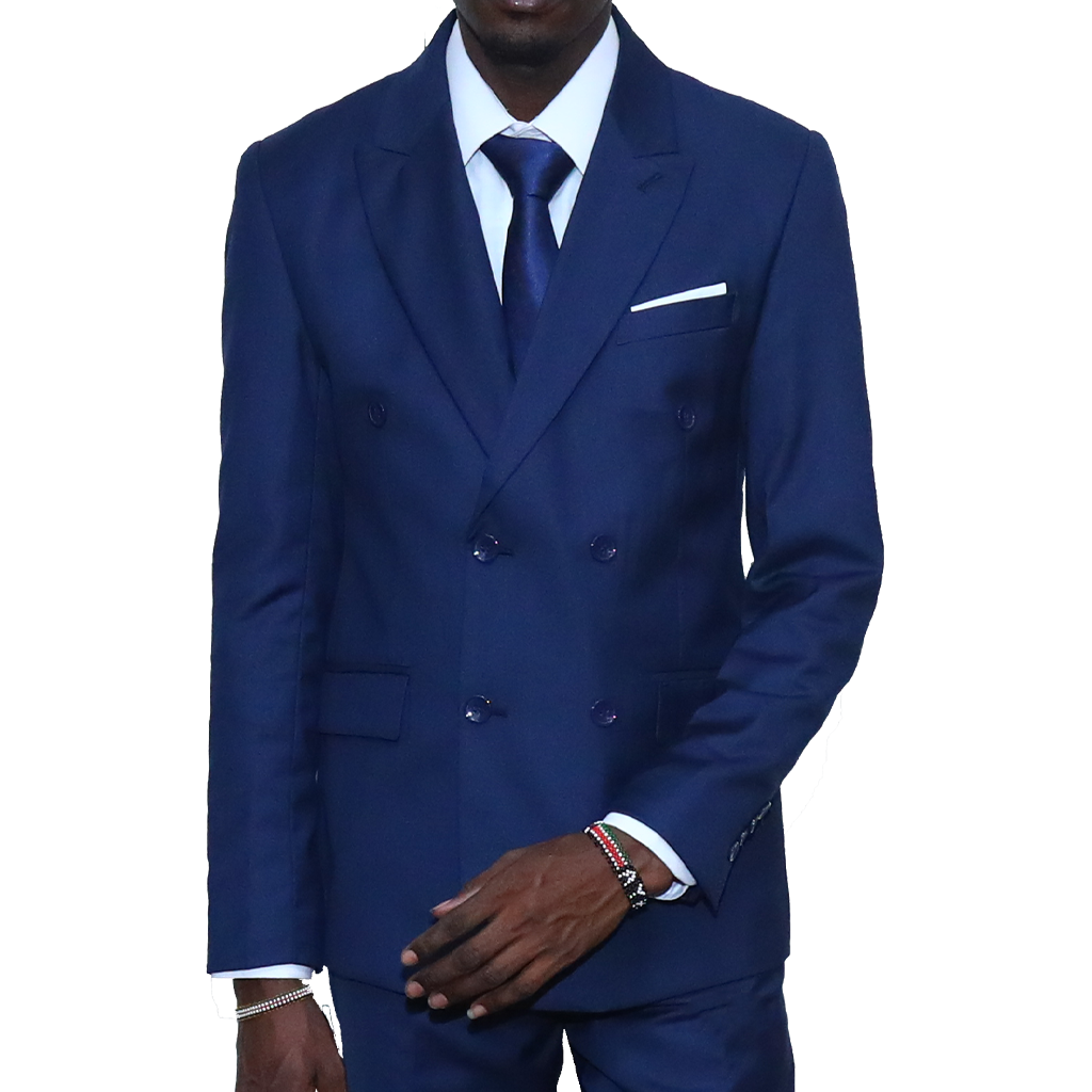 Slim-fit Double Breast Navy Blue Suit