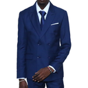 Slim-fit Double Breast Navy Blue Suit