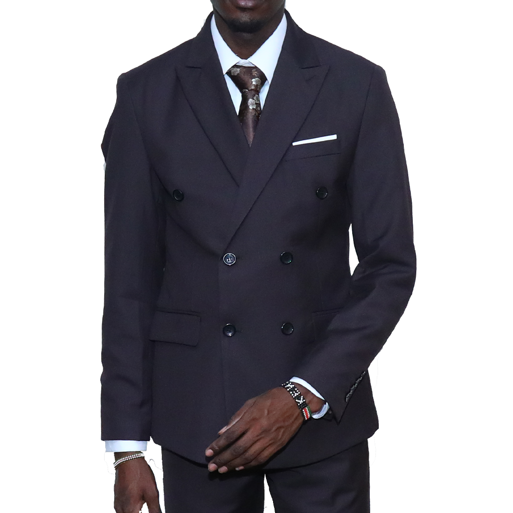 Slim-fit Double Breast Dark Brown Suit