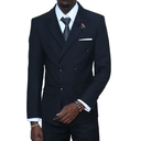 Slim-fit Double Breast Black Suit