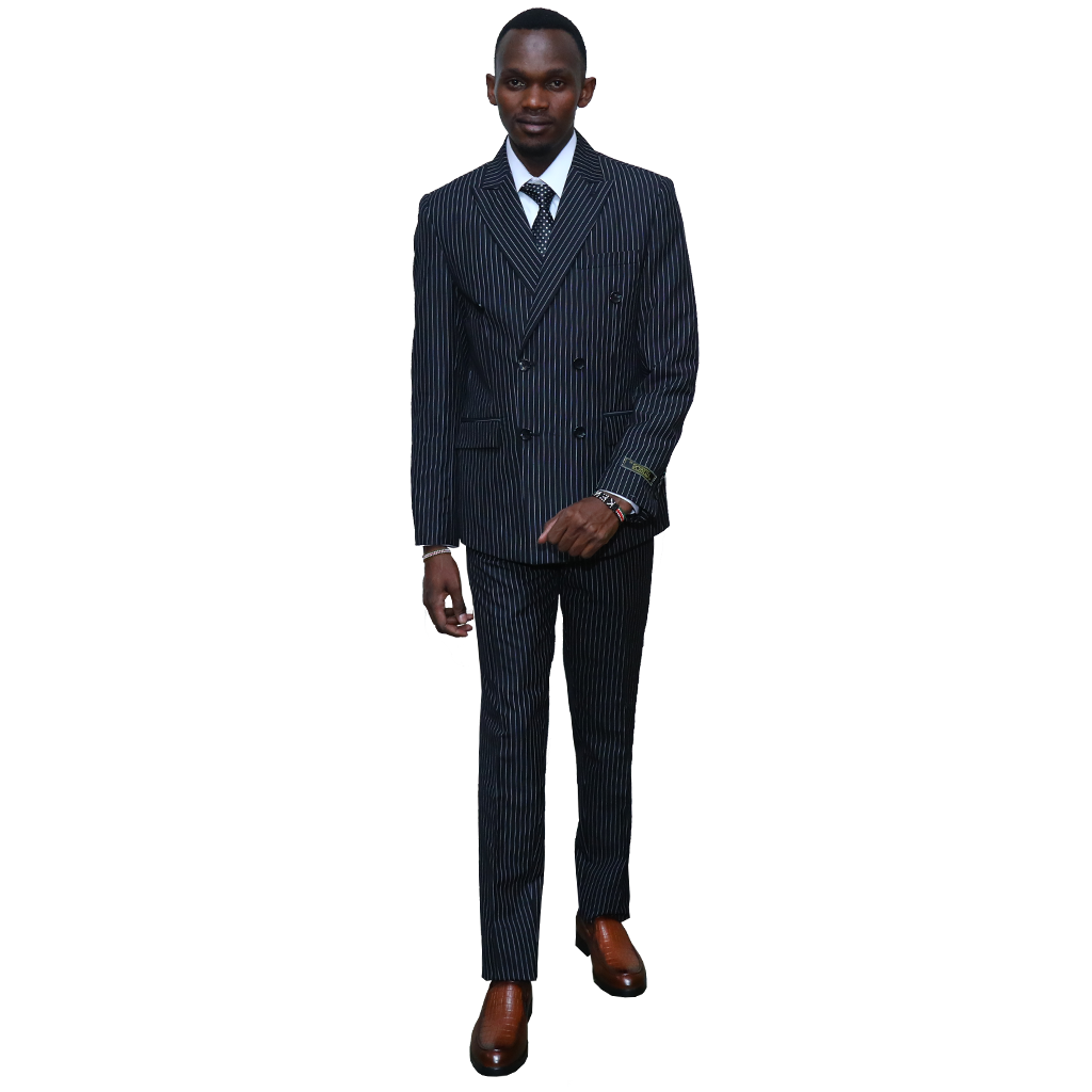 Formal Double Breast Stripe Suit (Slim-Fit)