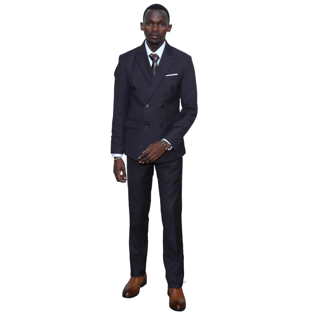 Slim-fit Double Breast Dark Brown Suit