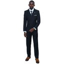 Slim-fit Double Breast Black Suit