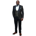 Black and Gold Tuxedo Suit