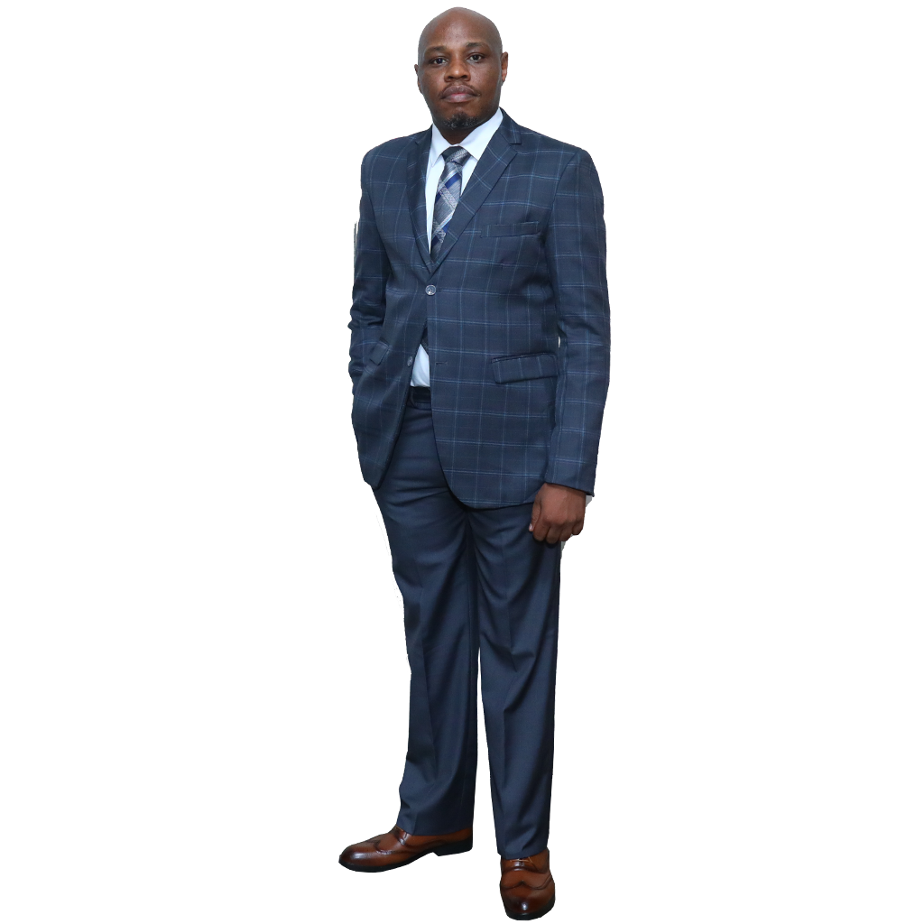 Broad Checked Dark Grey Suit