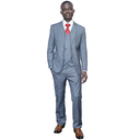 3pc light grey suit slim-fit