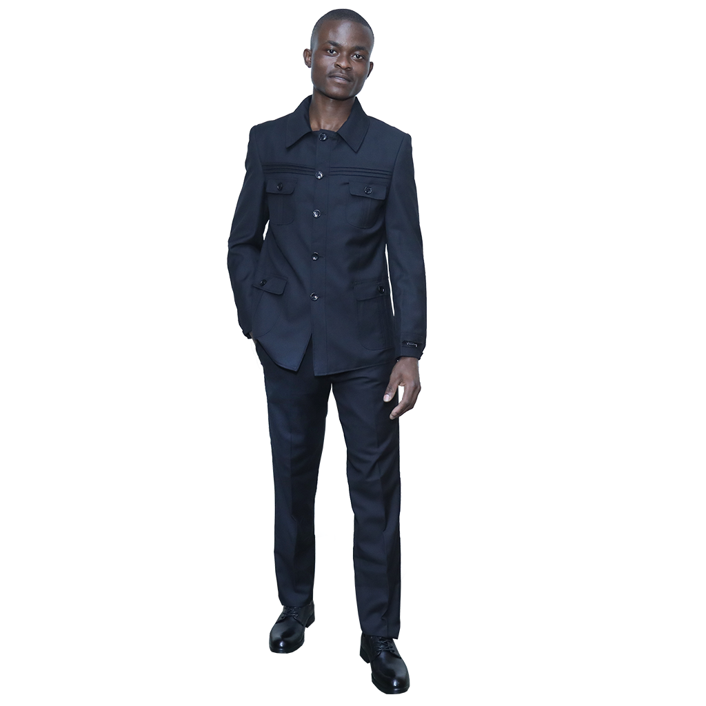 Long sleeves Kaunda suits black