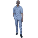 Light grey short sleeves safari suits
