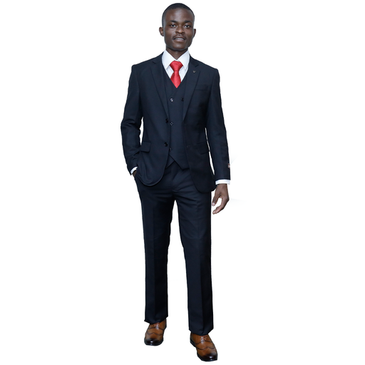 3pc slim-fit black suit