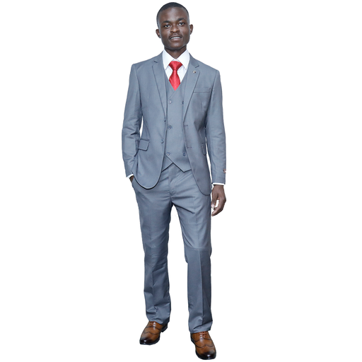 3pc light grey suit slim-fit