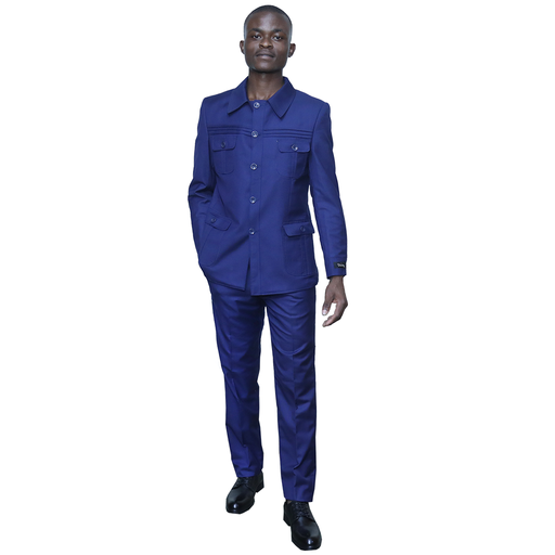 Navy blue long sleeves Kaunda suits